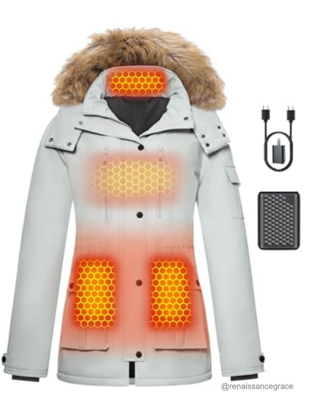 Graphene Heated Vest for Women Waterproof Windproof Battery Pack